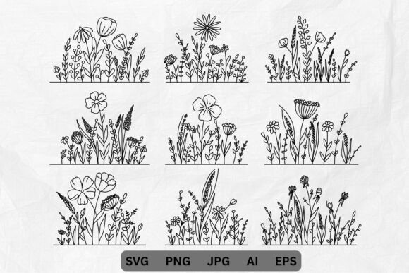 Download Wildflowers Sublimation SVG - Flower Collection