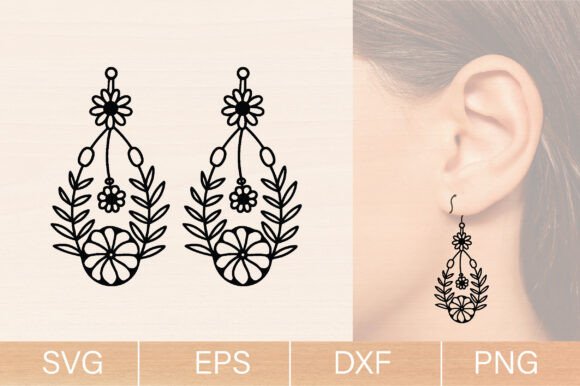 Download Flower Wood Earrings Laser Cut SVG - Flower Collection