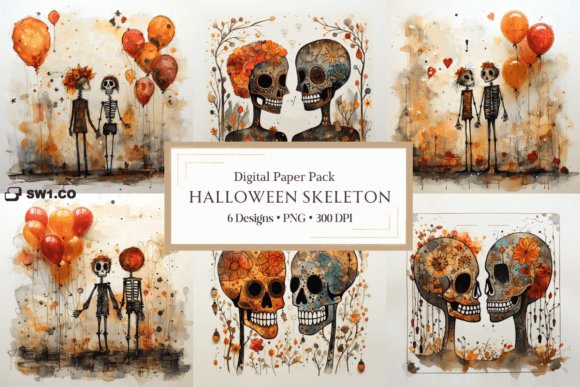 Download Halloween Skeleton Retro Backgrounds - Retro backgrounds Collection