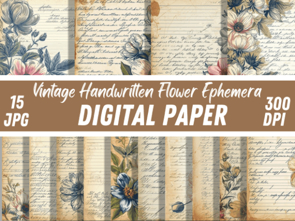 Download Old Junk Journal Flower Ephemera Papers - Flower Collection