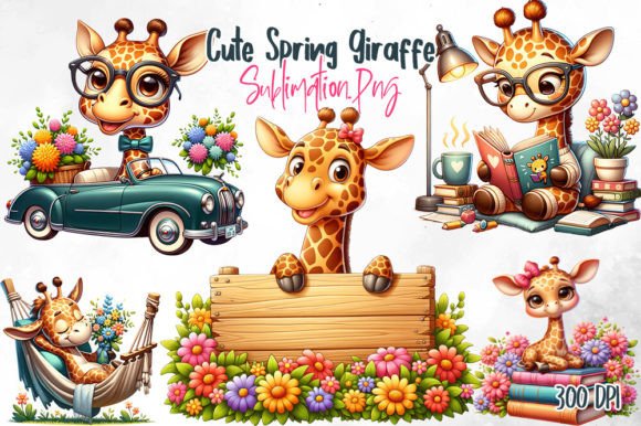 Download Giraffe with Spring Flowers Sublimation - Flower Collection