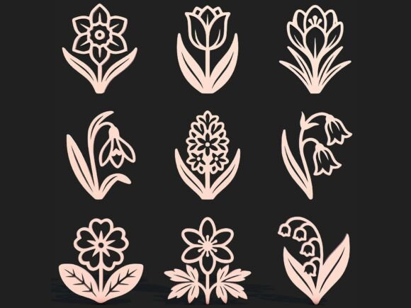 Download Spring Flowers SVG + STL Design Pack - Flower Collection