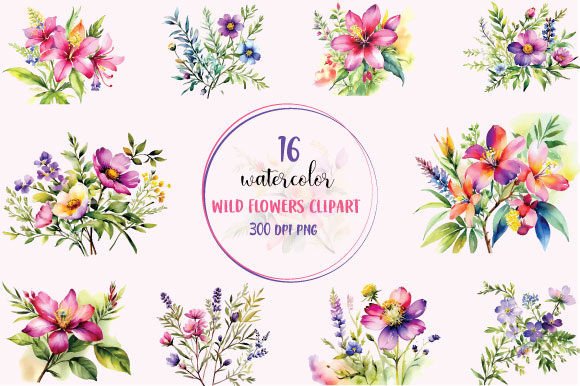 Download Wild Flowers Sublimation Clipart - Flower Collection
