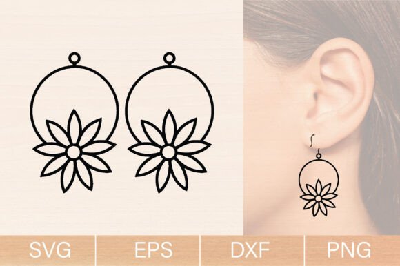 Download Flower Wood Earrings Laser Cut SVG - Flower Collection
