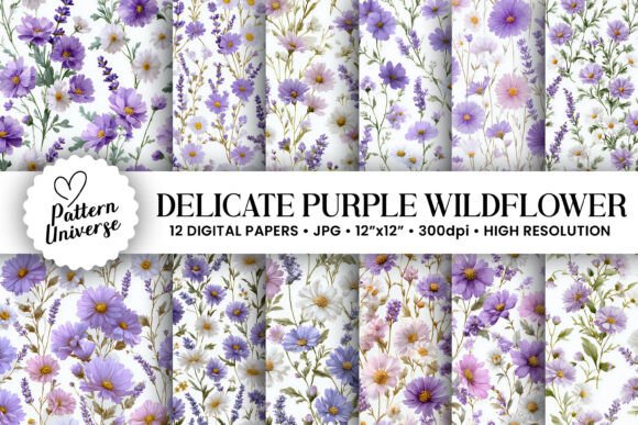 Download Delicate Purple Wildflowers Patterns - Flower Collection