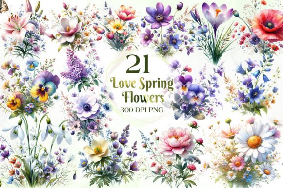 Download Spring Flowers Sublimation Clipart - Flower Collection