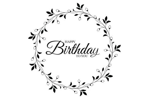 Download Happy Birthday Card Floral Wreath Frame - Premium Resources