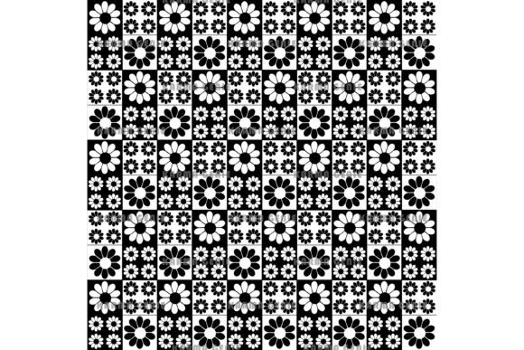 Download Black &amp; White Flowers &amp; Rectangles - Flower Collection