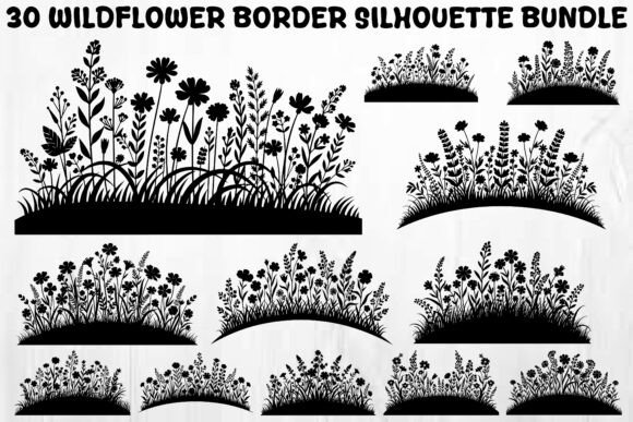 Download Wildflower Border SVG Bundle - Flower Collection