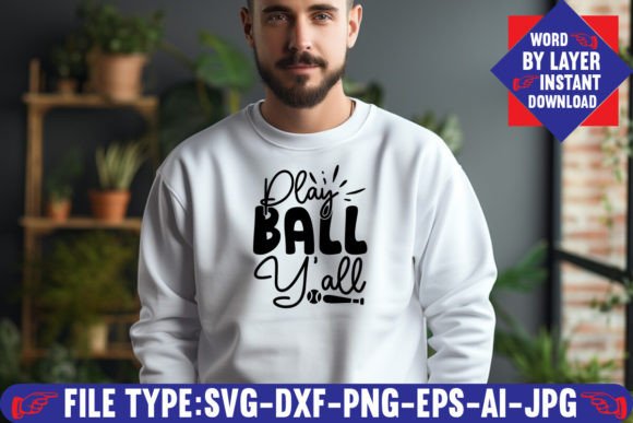 Download Play Ball Y'all Svg Design - Premium Resources