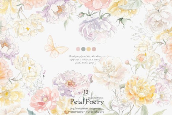 Download Pastel Flowers Floral Clipart Png - Flower Collection