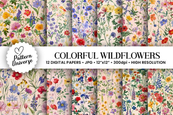Download Colorful Cute Wildflowers Patterns - Flower Collection