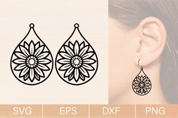 Download Flower Wood Earrings Laser Cut SVG - Flower Collection