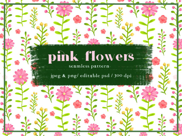 Download Pink Flowers Seamless Pattern - Flower Collection