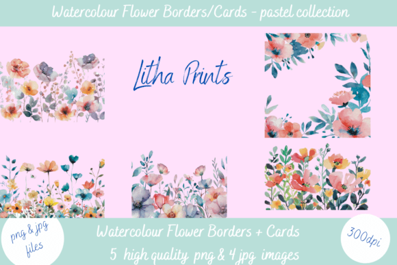 Download Watercolour Pastel Flowers - Flower Collection