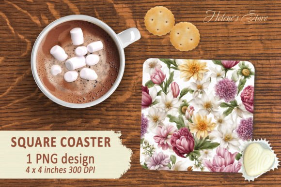Download Spring Flowers Sublimation Coaster - Flower Collection