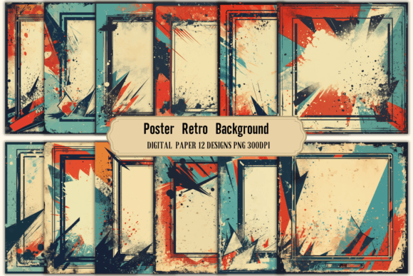 Download Poster Retro Backgrounds| Vintage Digita - Retro backgrounds Collection