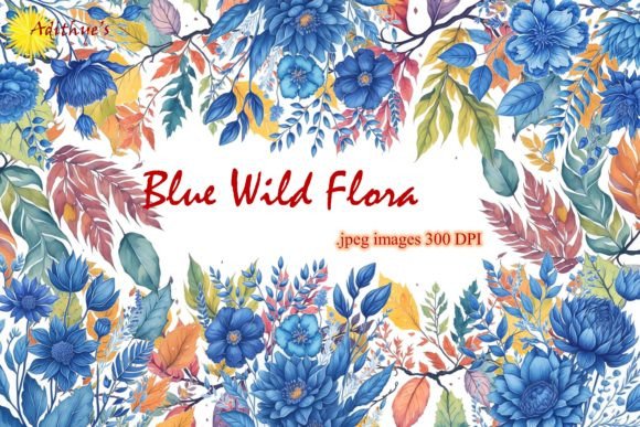 Download Blue Wild Flowers - Sublimation Clipart - Flower Collection