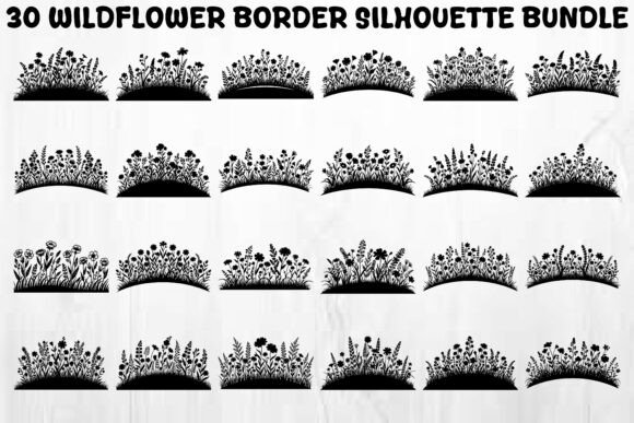 Download Wildflower Border SVG Bundle - Flower Collection