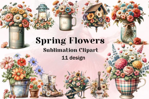Download Spring Flowers Sublimation Clipart - Flower Collection