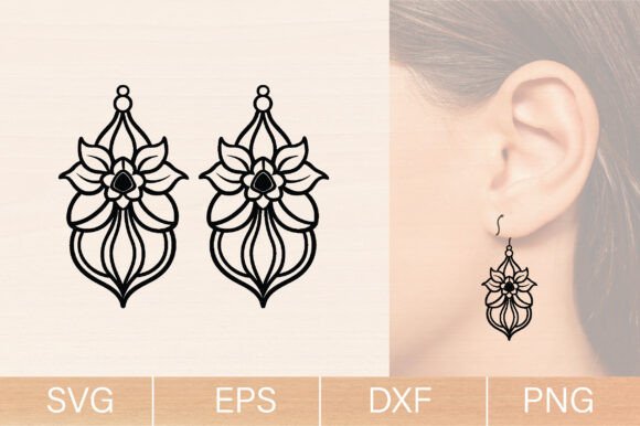 Download Flower Wood Earrings Laser Cut SVG - Flower Collection