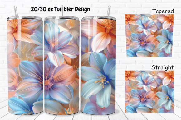 Download 3D Pretty Flowers 20/ 30 Oz Tumbler Wrap - Flower Collection