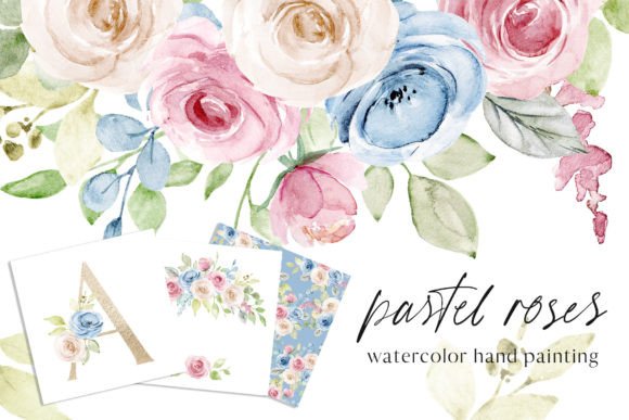 Download Watercolor Pastel Flowers Roses. - Flower Collection