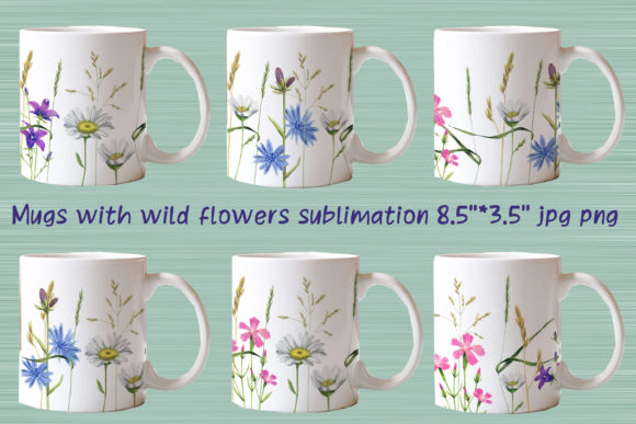 Download Mugs with Wildflowers Sublimation - Flower Collection