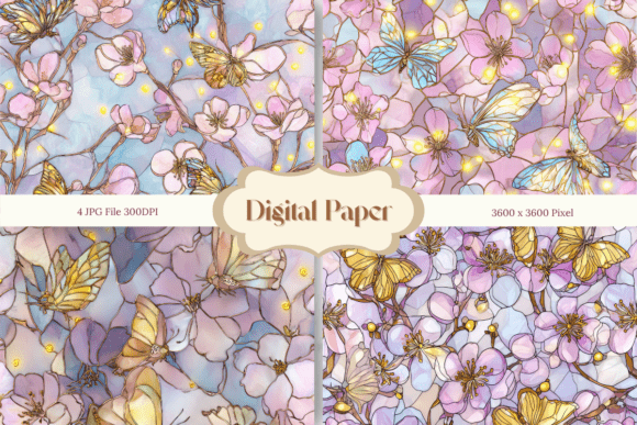 Download Flower Stained Glass Texture Background - Flower Collection