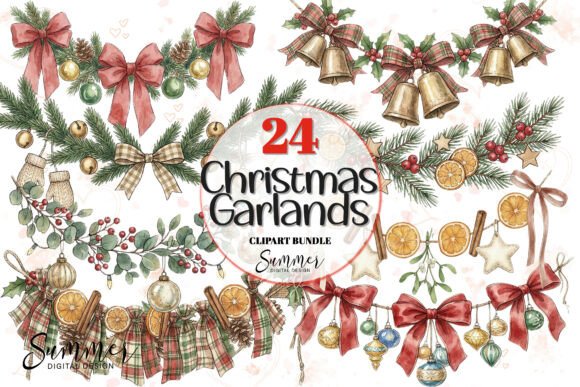 Download Christmas Garland Decorations Clipart - Premium Resources