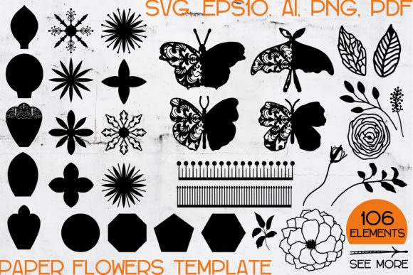 Download Paper Flower Template SVG DIY/ Paper - Flower Collection