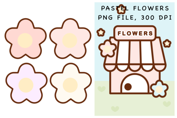 Download Pastel Flowers Sticker - Flower Collection