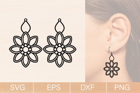 Download Flower Wood Earrings Laser Cut SVG - Flower Collection