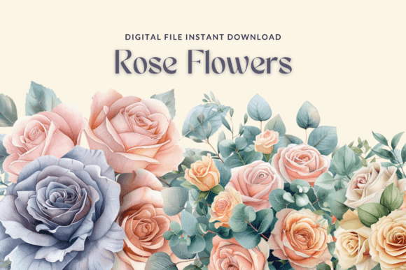 Download Watercolor Roses Clipart, Pastel Flowers - Flower Collection