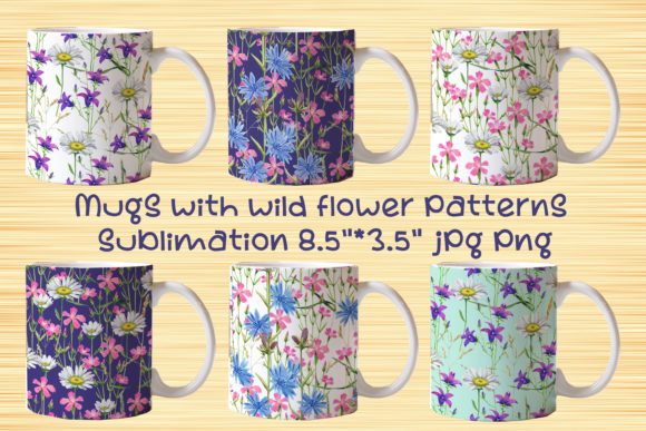 Download Mugs with Wildflowers Sublimation - Flower Collection