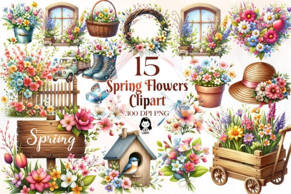 Download Spring Flowers Sublimation Clipart - Flower Collection