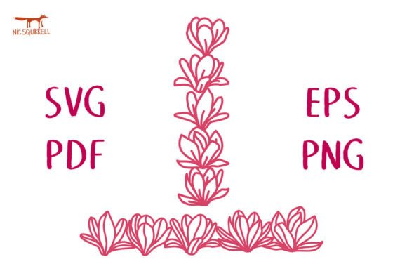 Download Magnolia Flower Repeating Borders SVG - Flower Collection