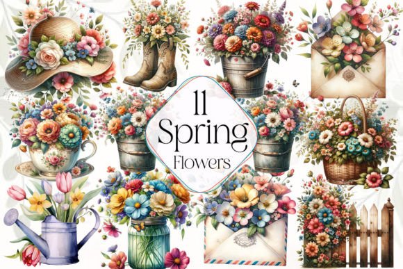 Download Spring Flowers Sublimation Clipart - Flower Collection
